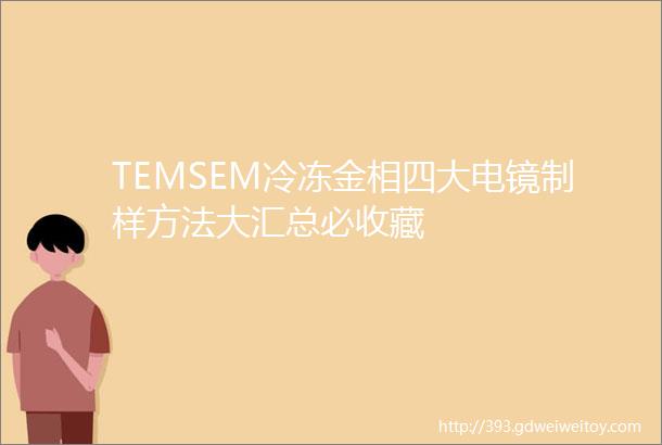 TEMSEM冷冻金相四大电镜制样方法大汇总必收藏
